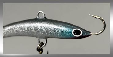 Balance Jig Hopeakala, Farbe: Grey Fish Glitter 312G, 15 Gramm, Länge: 6,5 cm von The Finnish Lure Company (Jarmo Rapala)
